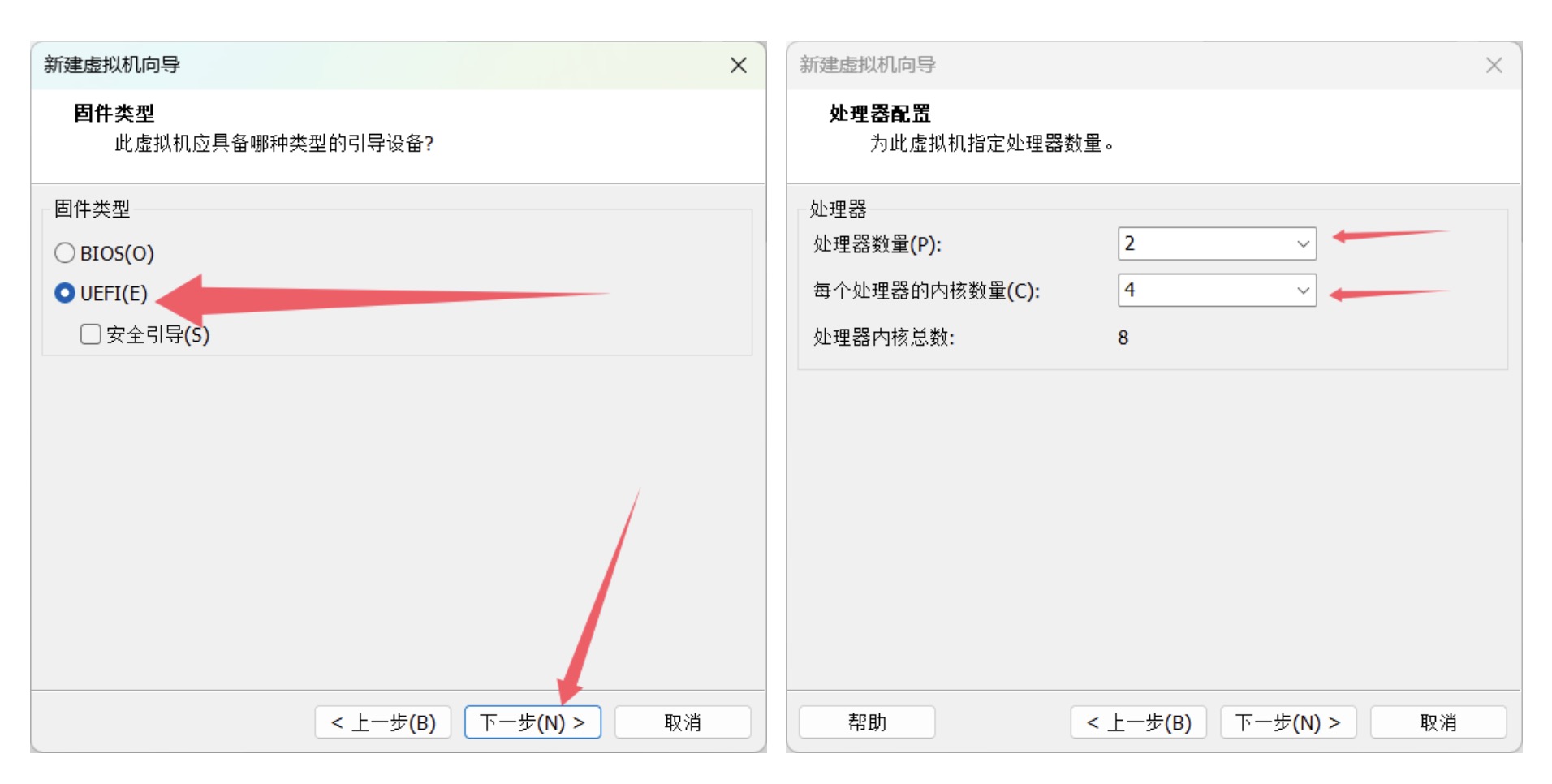 固件类型和处理器配置